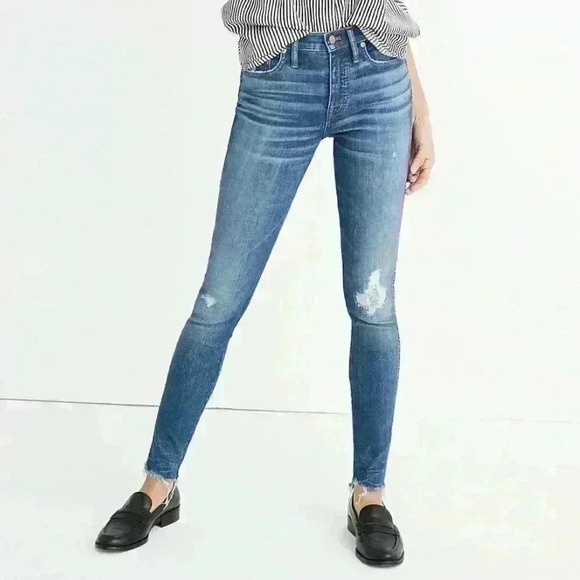 MADEWELL 9" High-Rise Skinny Jeans in Allegra Wash Rip & Repair Edition Sz. 27 T - Picture 2 of 15